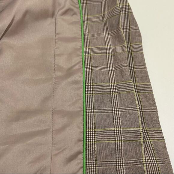 EUC TALBOTS Beige and Green Checked Pattern Cotton/Linen Blazer. Size 8 - Picture 12 of 14